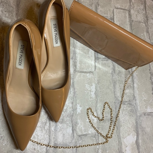STEVE MADDEN: VALA CAMEL PATENT PUMPS & HAND BAG - Picture 14 of 16